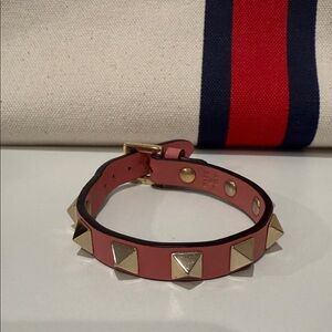 Valentino Pink Bracelet with Gold Studs